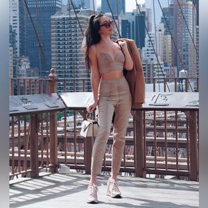 Sexy beige suit / set / pantsuit